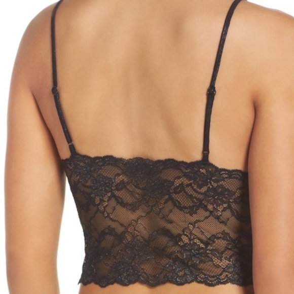 FREE PEOPLE BLACK CROCHET LACE CAMI BRALETTE - Picture 2 of 3